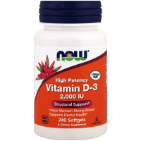 Вітамін Now Foods Вітамін D-3 2000IU, 240 желатинових капсул (NOW-00377)