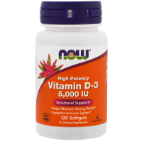 Вітамін Now Foods Вітамін D-3 5000IU, 120 желатинових капсул (NOW-00372)
