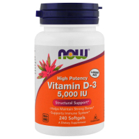 Вітамін Now Foods Вітамін D-3 5000IU, 240 желатинових капсул (NOW-00373)