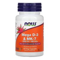 Вітамін Now Foods Вітаміни D-3 & MK-7, 5000 МE / 180 мкг, 60 капсул (NOW-00384)