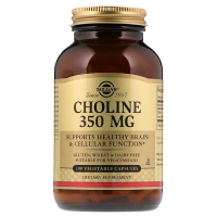 Вітамін Solgar Холін 350 мг, Choline 350 mg, 100 рослинних капсул (SOL-00830)