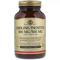 Вітамін Solgar Холін і Інозитол, Choline / Inositol, 500 мг / 500 мг, 100 к (SOL-00850)