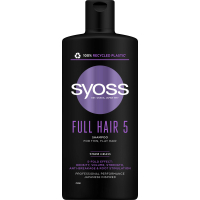 Шампунь Syoss Full Hair 5 з тигровою травою для тонкого волосся без об'єму 440 мл (4015100339086/9000101276992)