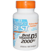Вітамін Doctor's Best Вітамін D3 2000IU, 180 желатинових капсул (DRB-00210)