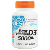 Вітамін Doctor's Best Вітамін D3 5000IU, 360 желатинових капсул (DRB-00250)