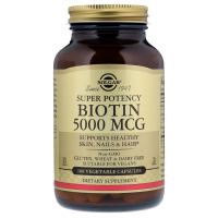 Вітамін Solgar Біотин (В7) 5000 мкг, 100 гелевих капсул (SOL-00314)