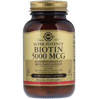 Вітамін Solgar Біотин (В7) 5000 мкг, 50 гелевих капсул (SOL-00313)