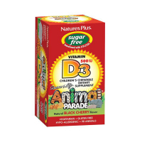 Вітамін Natures Plus Вітамін D3 для Дітей без Сахара, Смак Чорної Вишні, Animal P (NAP-29923)