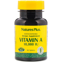 Вітамін Natures Plus Вітамін А, Vitamin A, Nature's Plus, 10,000 МЕ, 90 таблеток (NAP-00981)