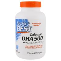 Жирні кислоти Doctor's Best DHA (докозагексаєнова кислота) Глибоководний 500мг, Calamari (DRB-00259)