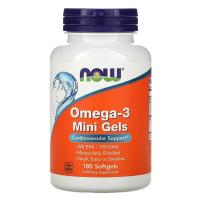 Жирні кислоти Now Foods Омега-3, Omega-3 Mini Gels, 180 м'яких таблеток (NOW-01685)