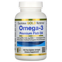Жирні кислоти California Gold Nutrition Омега-3, риб'ячий жир преміальної якості, Omega-3, Premium F (MLI-00952)