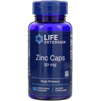 Мінерали Life Extension Цинк високої ефективності, Zinc Caps, High Potency, 50 мг, 9 (LEX-18139)