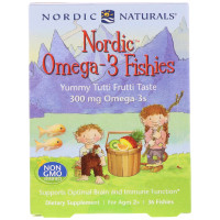 Жирні кислоти Nordic Naturals Цукерки у вигляді рибок, Nordic Omega-3 Fishies, 300 мг, 36 (NOR-31130)