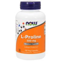 Вітамін Now Foods L-Пролин, 500 мг, L-Proline, 120 рослинних капсул (NOW-00133)
