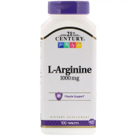 Амінокислота 21st Century L-Аргінін, 1 000 мг, 100 таблеток (CEN27086)