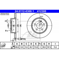 Гальмівний диск ATE 24-0112-0300-1-02