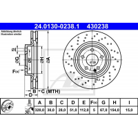 Гальмівний диск ATE 24-0130-0238-1-02