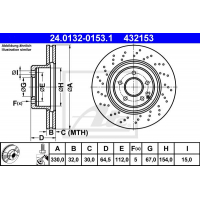 Гальмівний диск ATE 24-0132-0153-1-02