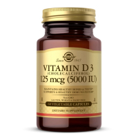 Вітамін Solgar Вітамін D3, Cholecalciferol, 5000 IU, 125 мкг, 60 вегетаріан (SOL03312)