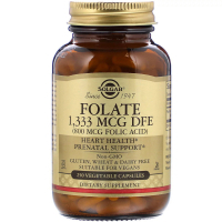 Вітамін Solgar Фолат (В9), Folic Acid, 800 мкг, 250 рослинних капсул (SOL-01101)