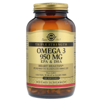 Жирні кислоти Solgar Риб'ячий Жир, Омега 3 (Omega-3 EPA, DHA), 950 мг, Потрійна С (SOL-02058)
