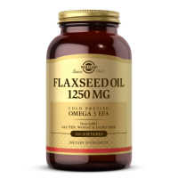 Трави Solgar Лляне Масло, Flaxseed Oil, 1250 мг, 100 гелевих капсул (SOL01070)