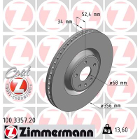Гальмівний диск ZIMMERMANN 100.3357.20