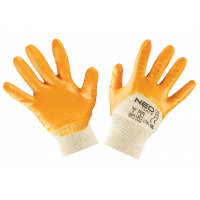 Захисні рукавички Neo Tools робочі, бавовна, частково покриті нітрилом, р. 10 (97-631-10)