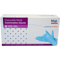 Медичні рукавички BLUE SAIL нітрилові оглядові нестирильні неприпудрені роз.L (пач-50 па (52-116)