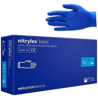 Медичні рукавички Nitrylex нітрилові оглядові M (пач-100 пар ) сині (52-110)