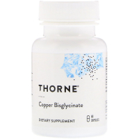 Мінерали Thorne Research Мідь (Бісгліцінат), Copper Bisglycinate, 60 капсул (THR-00341)