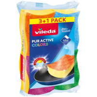 Губки кухонні Vileda Pur Active Color для тефлону 4 шт. (4023103189829)
