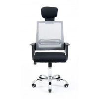 Офісне крісло Richman Стик Хром сітка чорна + сітка сіра (ADD0002346)