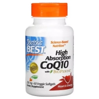 Антиоксидант Doctor's Best Коензим Q10 Високої абсорбацию 200мг, BioPerine, 60 желатино (DRB-00412)