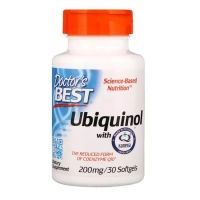 Антиоксидант Doctor's Best Убіхінол, Ubiquinol with Kaneka, 200 мг, 30 желатинових капс (DRB-00274)