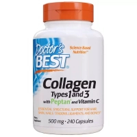 Вітамін Doctor's Best Колаген Типів 1 & 3 500мг, Peptan, 240 капсул (DRB-00263)