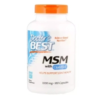 Вітамін Doctor's Best Метілсульфонілметан, МСМ, MSM with OptiMSM, 1000 мг, 180 кап (DRB-00064)