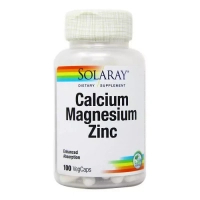 Мінерали Solaray Кальцій Магній Цинк, Calcium Magnesium Zinc, 100 капсул (SOR-04560)