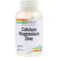 Мінерали Solaray Кальцій Магній Цинк, Calcium Magnesium Zinc, 250 капсул (SOR-04561)