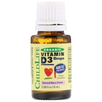Вітамін ChildLife Рідкий Вітамін D3 для Дітей зі Смаком Ягід, 400 МО, Organic (CDL-13000)