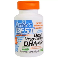 Жирні кислоти Doctor's Best Веганські DHA (докозагексаєнова кислота) на Основі Вод (DRB-00296)