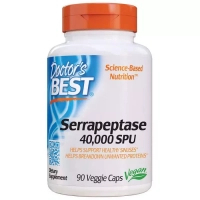 Вітамінно-мінеральний комплекс Doctor's Best Серрапептаза, Serrapeptase, 40,000 SPU, 90 капсул (DRB-00149)