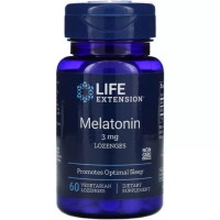 Антиоксидант Life Extension Мелатонін, Melatonin, 3 мг, 60 вегетаріанських льодяників (LEX-33206)
