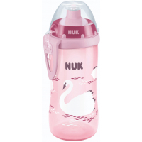 Поїльник-непроливайка Nuk Junior Cup з насадкою тягни-штовхай 300 мл рожевий (3954068)