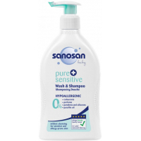 Засіб для купання Sanosan pure & sensitive гіпоалергенний 2 в 1 400 мл (4003583206971)