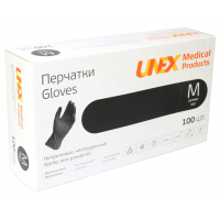 Медичні рукавички Unex Medical нітрилові непудровані розмір M 100 шт. - 50 пар Чорні (4780057480067)