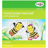 Пластилін Гамма Бджілка + стек 12 кольорів 180 г (280032H)