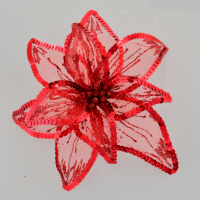 Ялинкова іграшка YES! Fun квітка пуансетії Розкіш напівпрозора червона, 23*23см (750308)