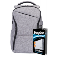 Рюкзак для ноутбука Energizer 15.6'' EPB005 Grey + powerbank UE10004QC White (EPB005-GY+UE10004QC)